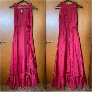 Vintage fuchsia pink rosette dress. Size XS